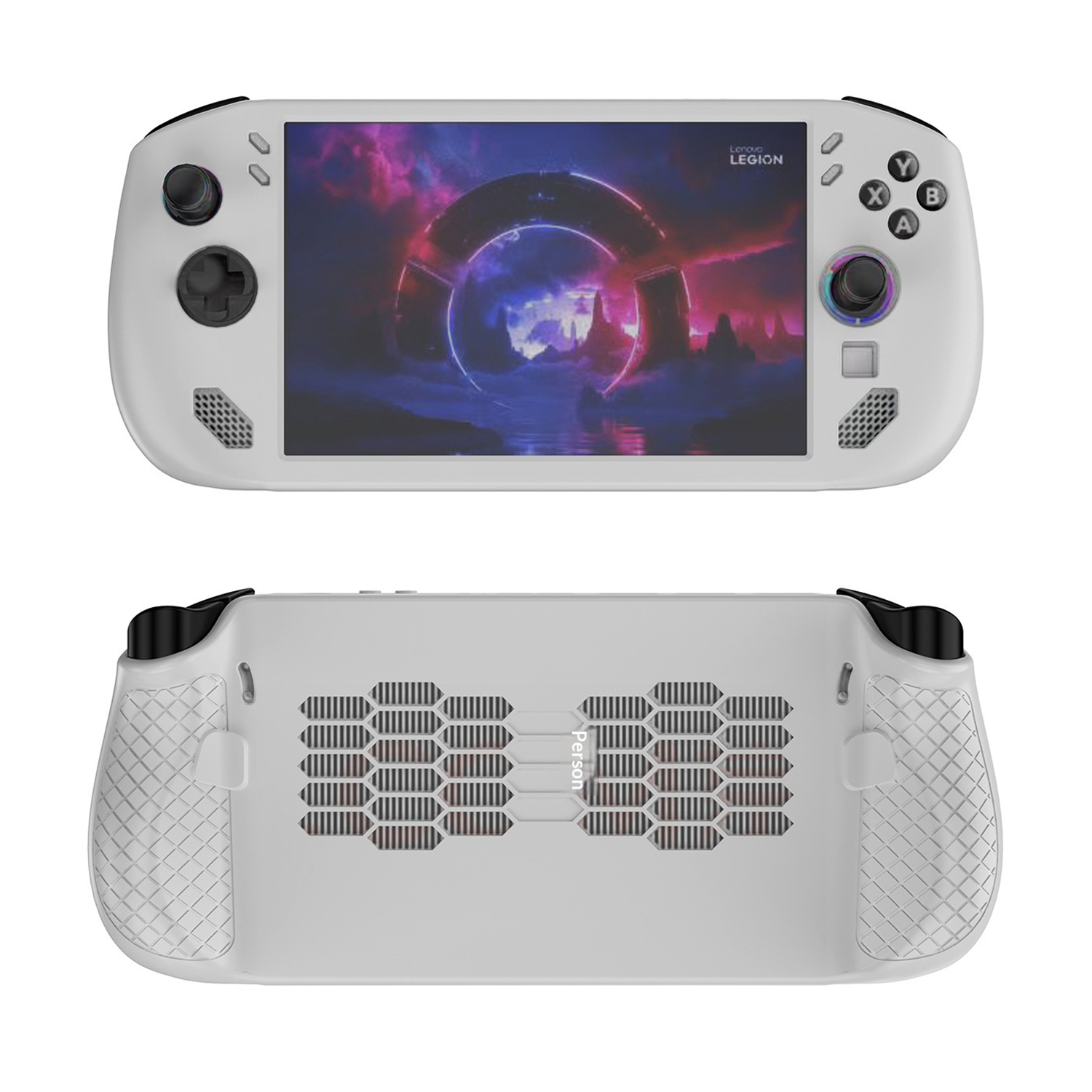 For Lenovo Legion Go S Handheld Console Anti Slip Case Soft Silicone Shockproof Protective Cover - White
