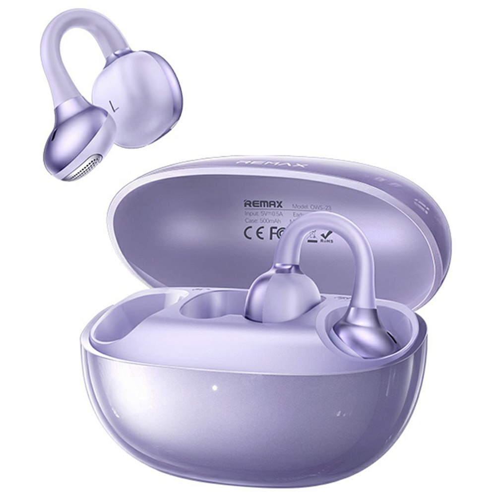 REMAX OWS-23 True Wireless Earphones 12mm Driver Stereo Music Call Bluetooth-Compatible Earbuds - Purple