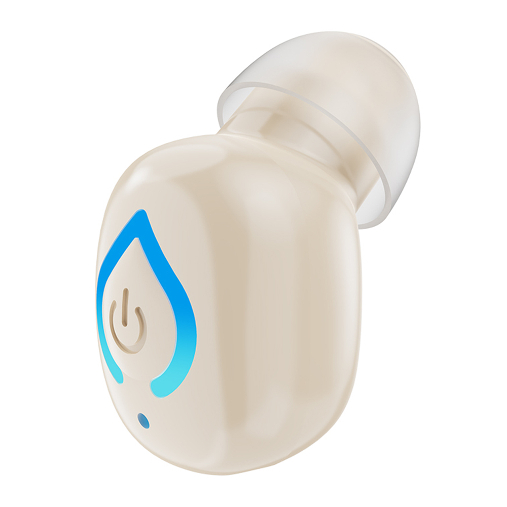 Invisible Single Ear Bluetooth-compatible 6.1 Earbud 20H Wireless Mini Sports Business In-ear Headphone - Beige