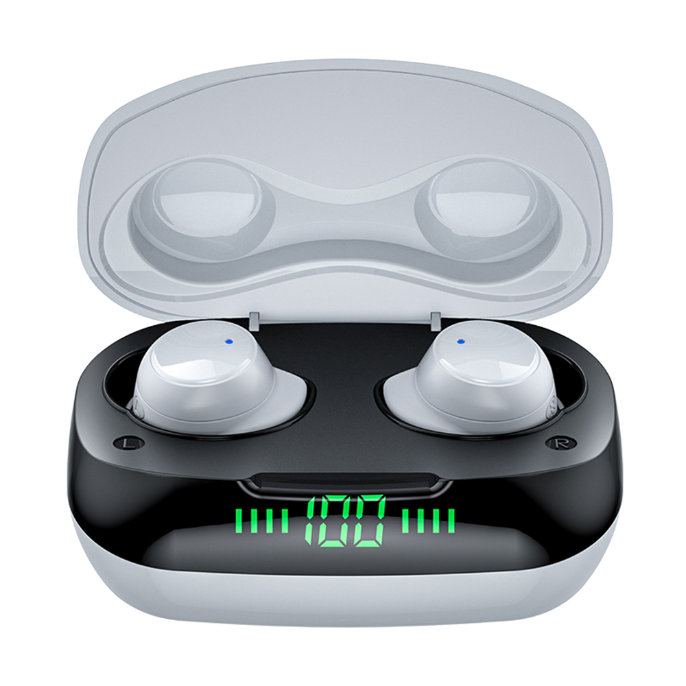 

Essager T24 TWS Bluetooth Earphones Wireless Stereo Headset Earbuds with Digital Display Charging Case - White