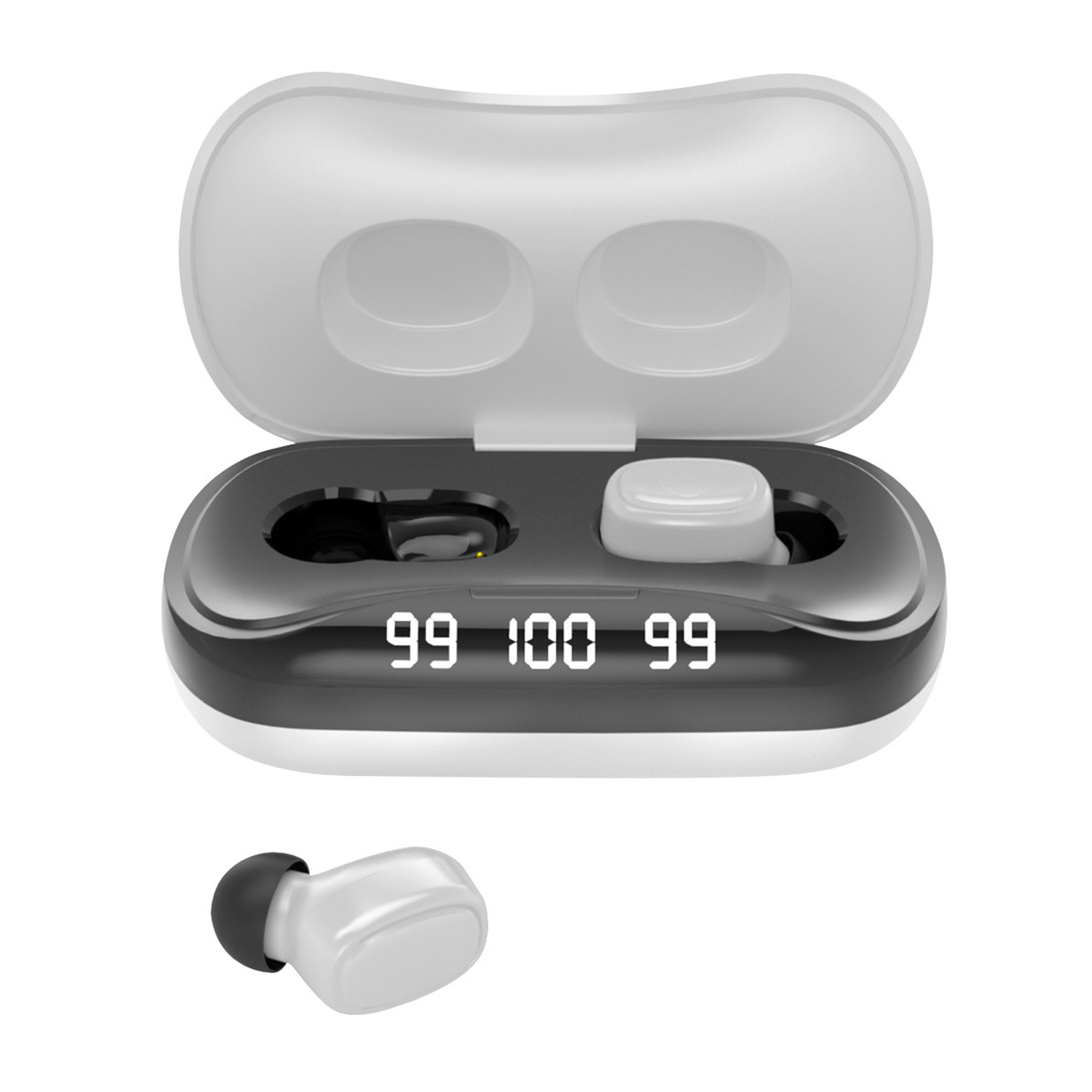 

TWS-210s Bluetooth 5.1 Headset with Charging Box Wireless Earphone 9D Stereo Sports Earbud - White
