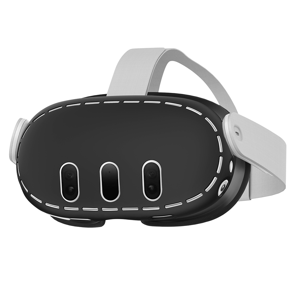 For Meta Quest 3 Soft Silicone Protective Case VR Headset Anti-dust Anti-drop Cover - Black