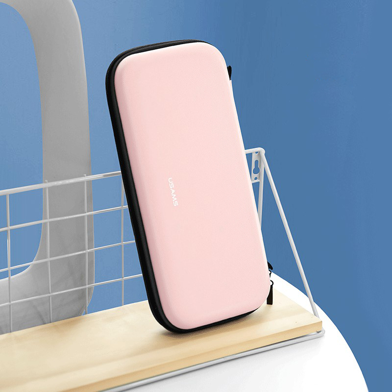 

USAMS US-BH593 Hard EVA Portable Storage Bag for Switch - Pink