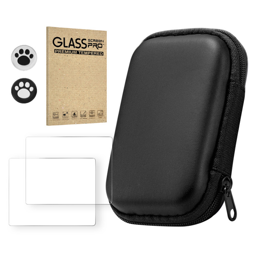 DATA FROG EVA Case for Miyoo R35S / R36S Game Console Protection Bag (With R36S Tempered Glass Film) - Black