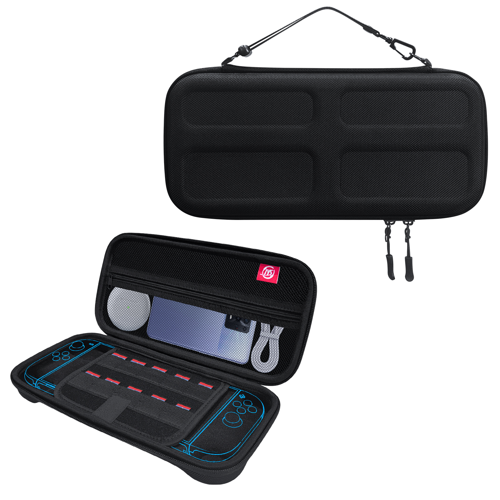 JYS JYS-NS2282 For Nintendo Switch 2 Game Console Portable Carrying Case Game Cards Storage EVA Zipper Bag
