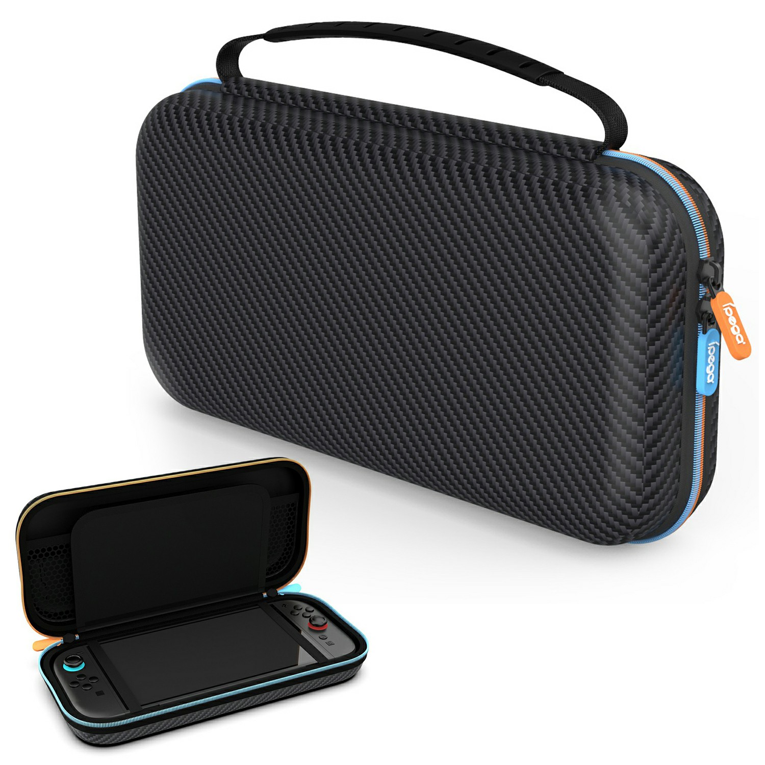 IPEGA PG-SW2005A For Nintendo Switch 2 Carrying Case Carbon Fiber Texture Hard Shell Storage Bag