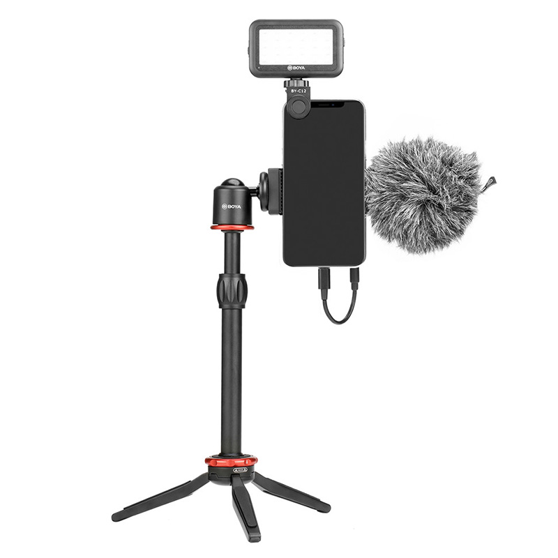 

Boya BY-VG350 Ultimatives Smartphone-video-kit Mit BY-MM1+ Super-cardioid-mikrofon Und Led-licht