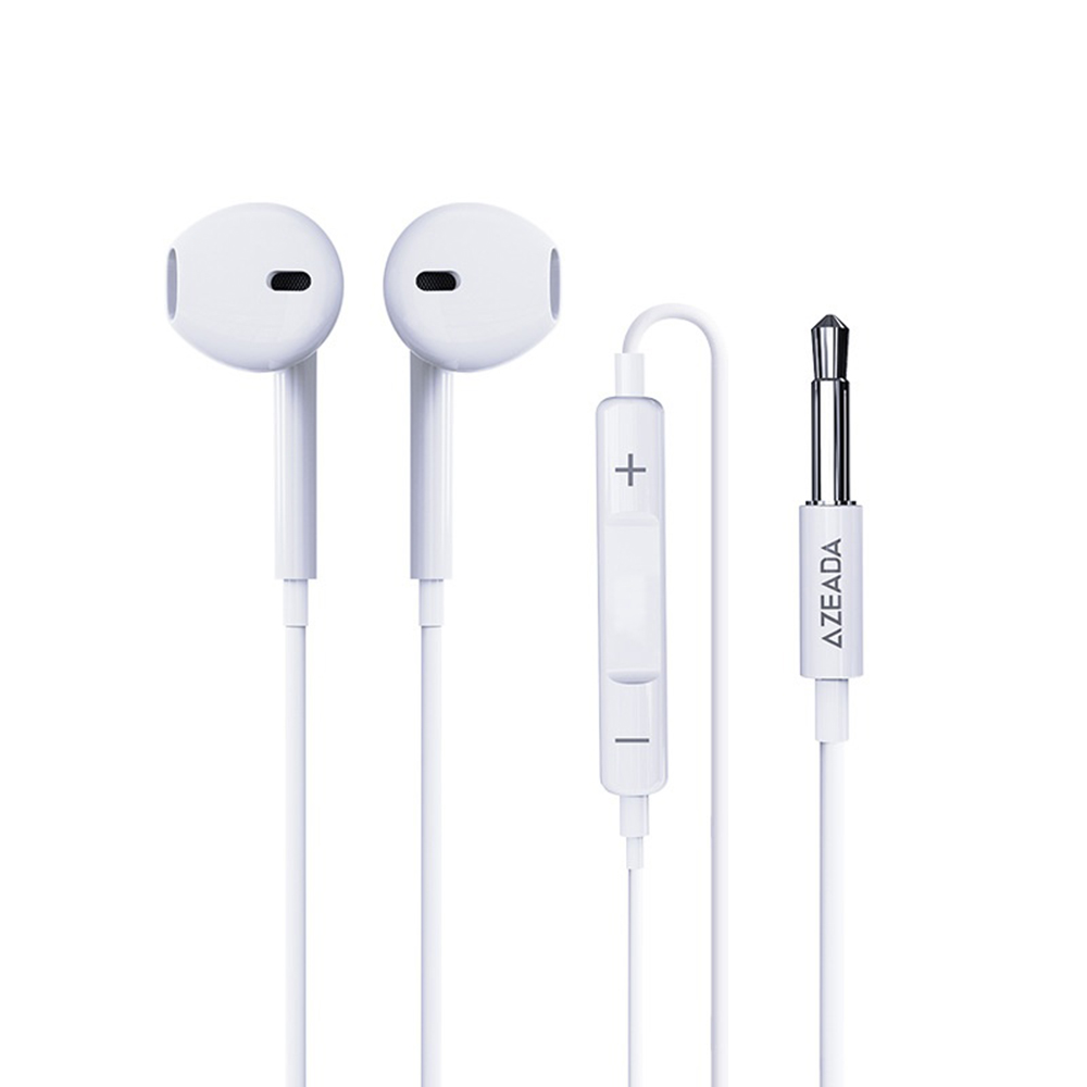 AZEADA 1.2m Wired Earphones Surround Sound Noise Cancelling Semi-in-ear Earphones with Mic - AZ-E02 3.5mm