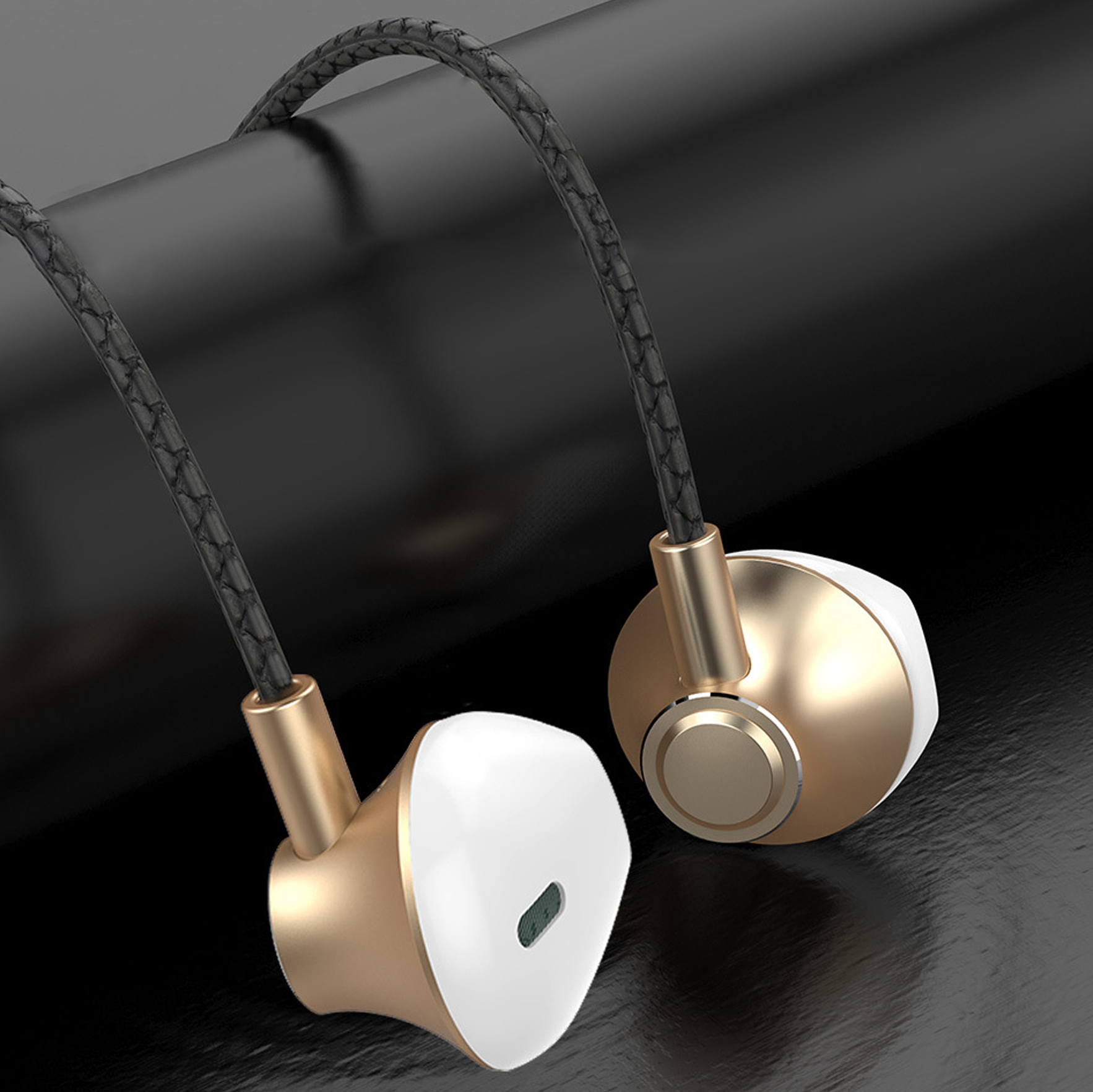 

LETANG LT-EJ-27 K25 3.5mm Wired Earphone Noise Reduction HiFi Stereo Metal Headphone, Gold