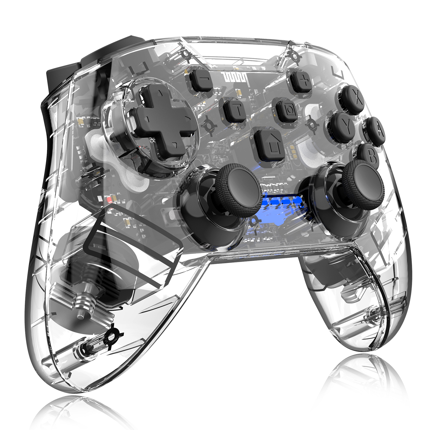 

Transparent Wireless Bluetooth Gamepad Game Joysticks Controller for N-Switch Pro NS-Switch Lite - Black