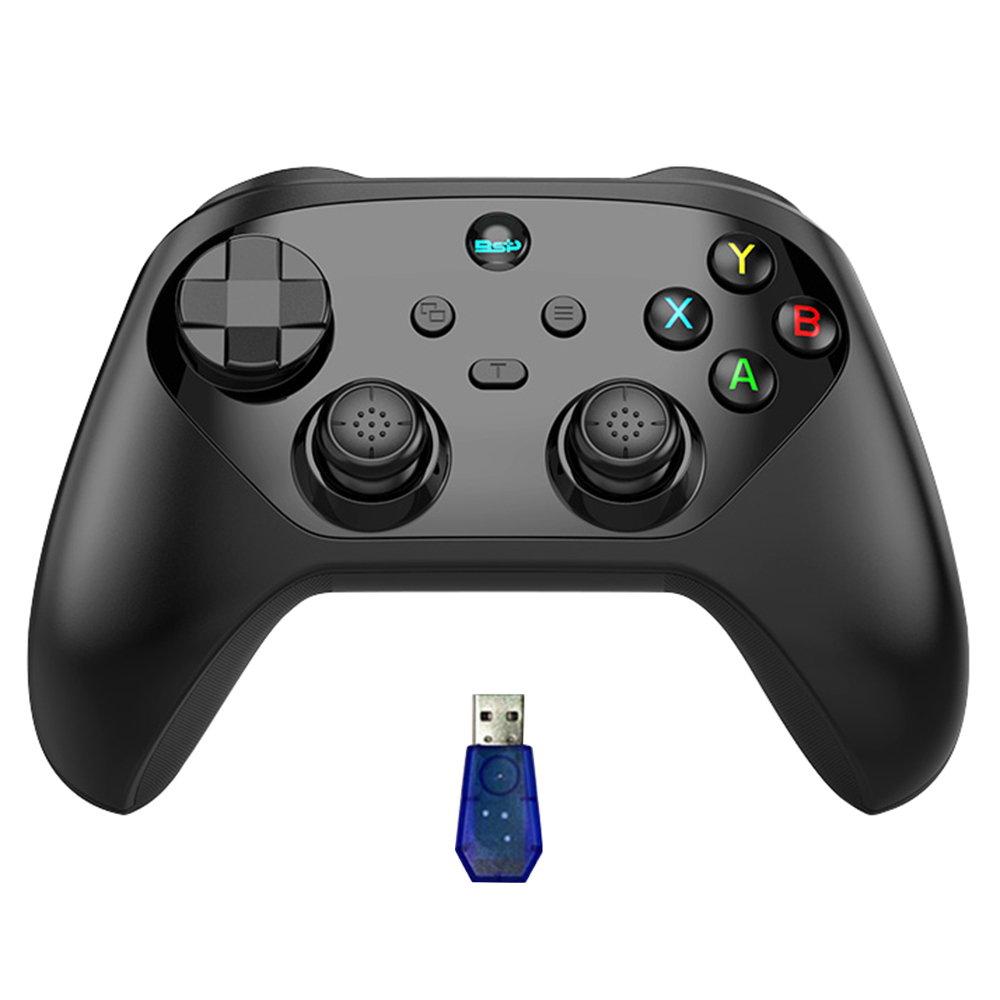 G6S Hall Joystick Trigger Six Axis Body Sensation Bluetooth-compatible Wireless Gamepad for Switch / iOS / Android / PC, with Receiver - Black