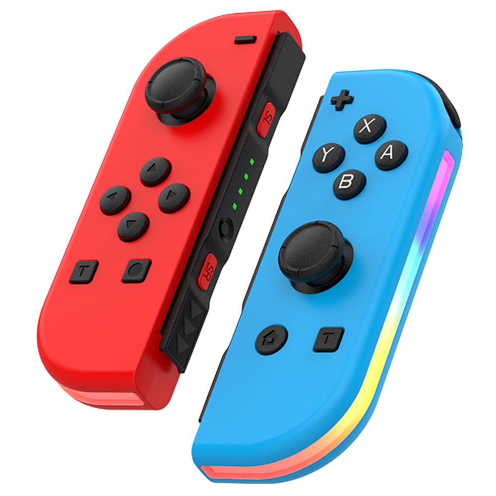 JOY-02 1Pair Left   Right Wireless Controller for Nintendo Switch Game Console Bluetooth Game Handle Joy-Stick with RGB Light - Red+Blue