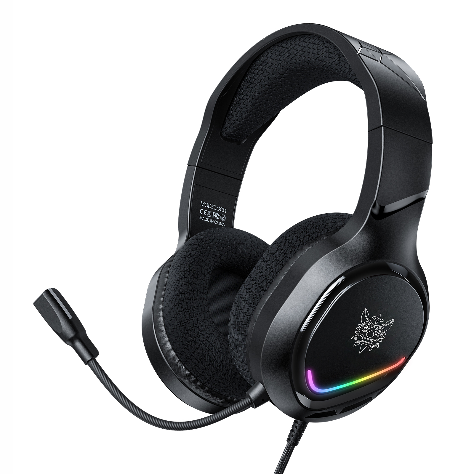 ONIKUMA X31 PC Gaming Headset LED Lighting Wired Over Ear Headphones with Microphone
