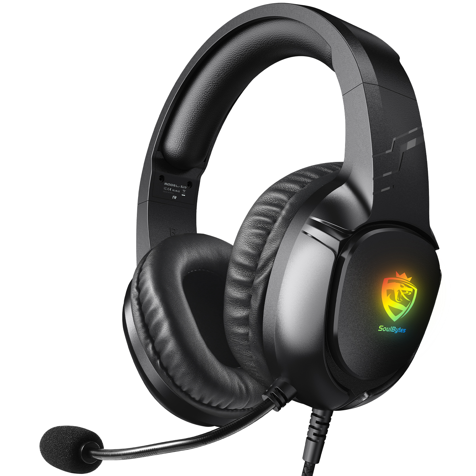 KOTION EACH S20 Gaming Headset LED Light Deep Bass Wired Headphone for PC / PS4 / PS5 with Adapter Cable
