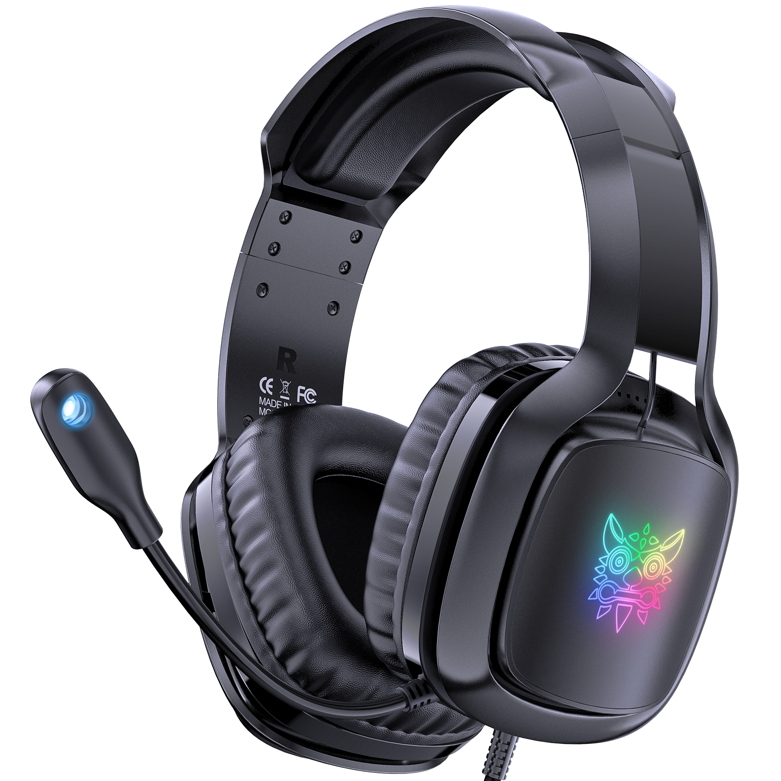 

Onikuma X21 Gaming Hearset RGB Lighting Lighting Wearphone с Микрофоном и 3,5 -мм Штепсель Для Ноутбука Смартфона Планшета PC Ноутбук