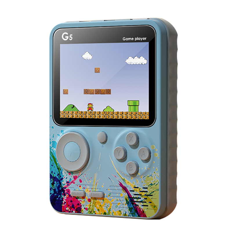 

G5 Built-In 500 Games Retro Mini Handheld Video Game Console 3.0 Inch Classic Pocket Game Players Console - Sky Blue