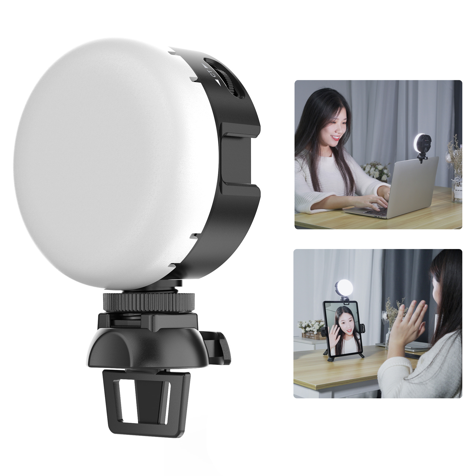 

Vijim CL01 Rundschulische Videokonferenz -led -leuchte Mit Clip LED Universal Für Ipad Tablet PC Laptop Telefon Fülllicht