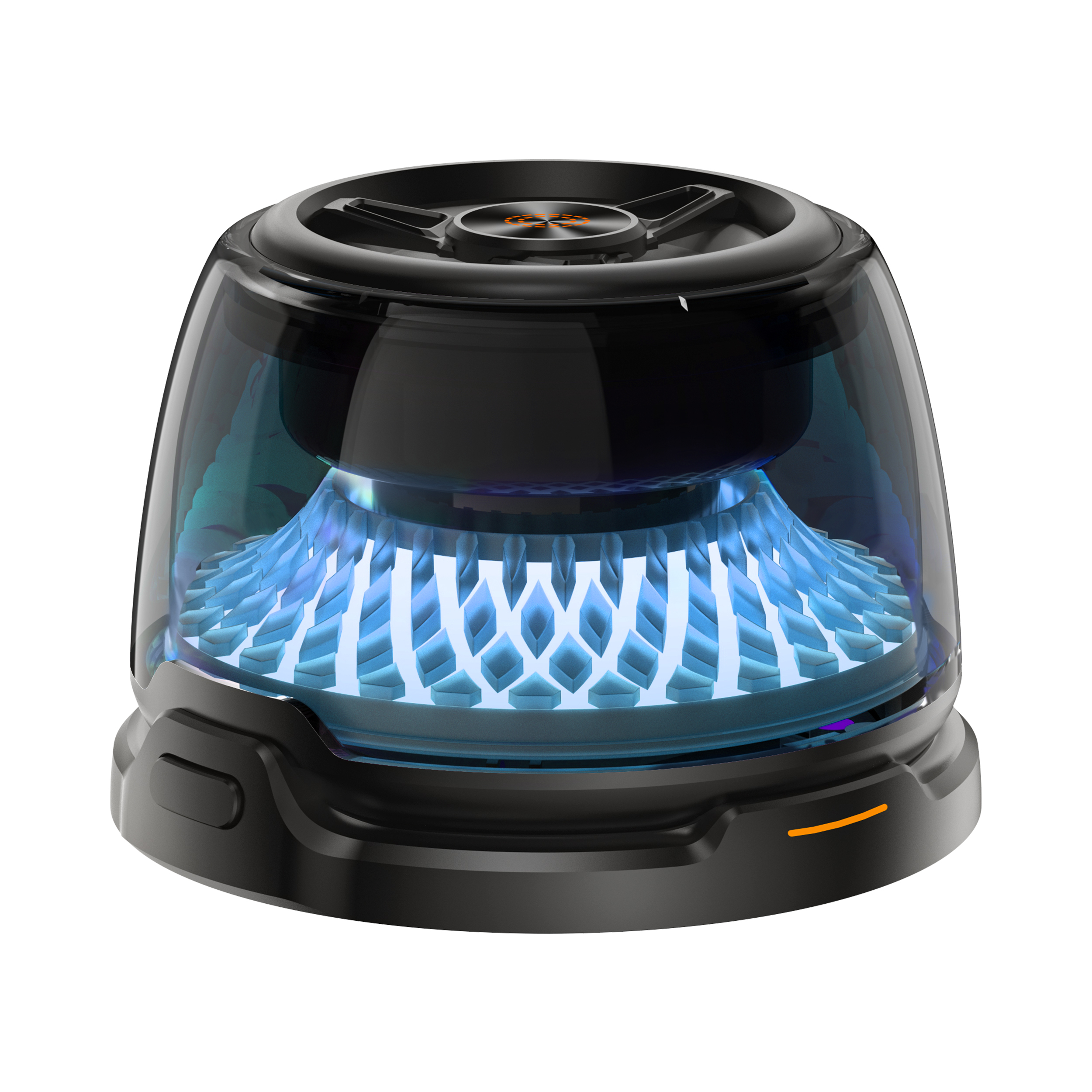 R9 Portable Bluetooth-compatible Speaker 15W Magnetic Wireless Charger Subwoofer with RGB Ambient Light - Black