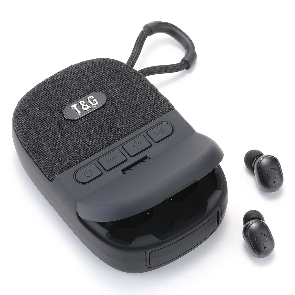 

TG812 2 in 1 Bluetooth -lautsprecher im Freien Tragbare Subwoofer -mini -mini -wireless -kopfhörer - Schwarz