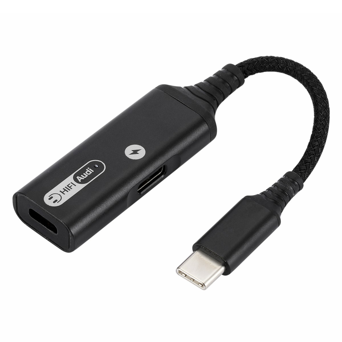 

Dual Typ-c-kopfhörer-audioadapter Schneller Ladekonverter Für Huawei/Xiaomi/iPad - Schwarz