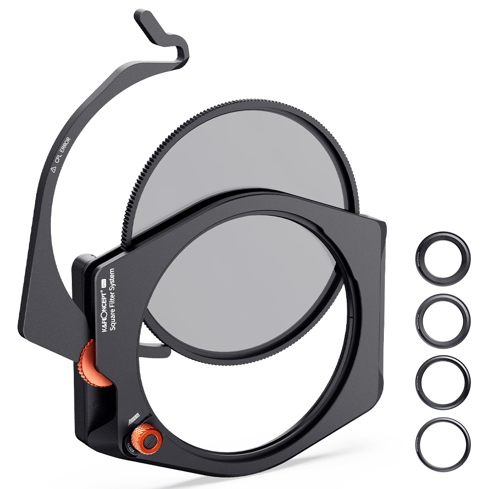 

k & F-konzept X-Pro Square Filter Halter System Kit (filterhalter+95 mm CPL Filter+67 / 72 / 77 / 82 mm Filteradapterringe) Für Kamerasobjektiv