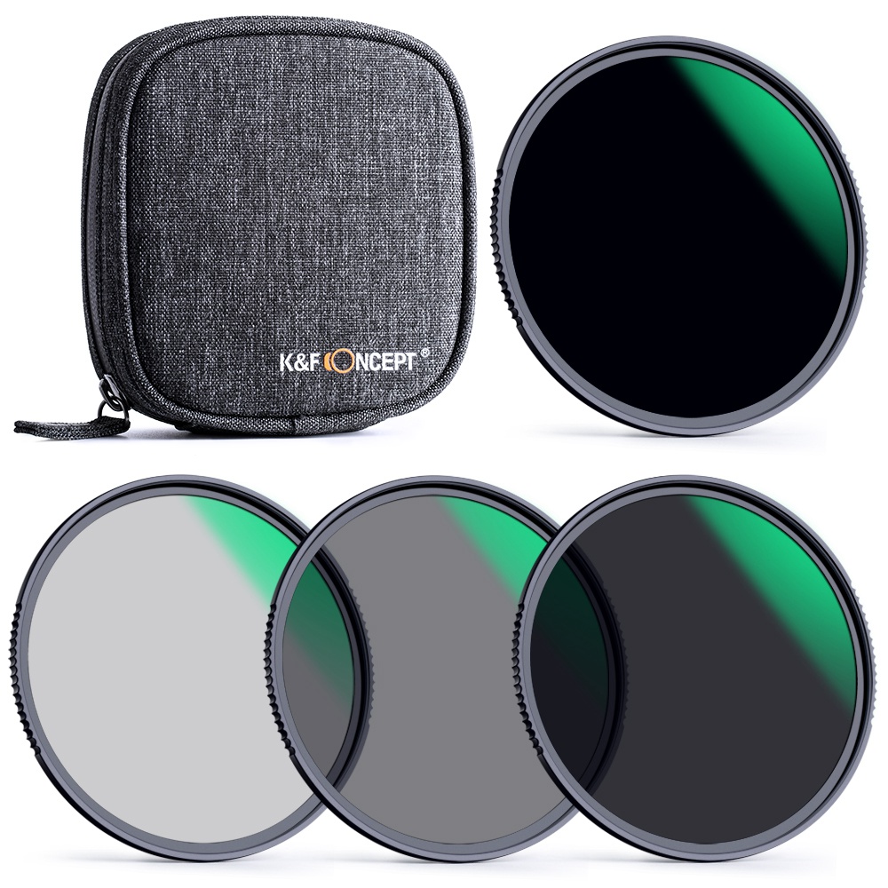 

k & f Concept 4pcs / Setzen Sie 82 mm Mehrschichtige Filterkit Für Kameralinsen ND4 ND8 ND64 Nd1000-filter Mit Aufbewahrungsbeutel