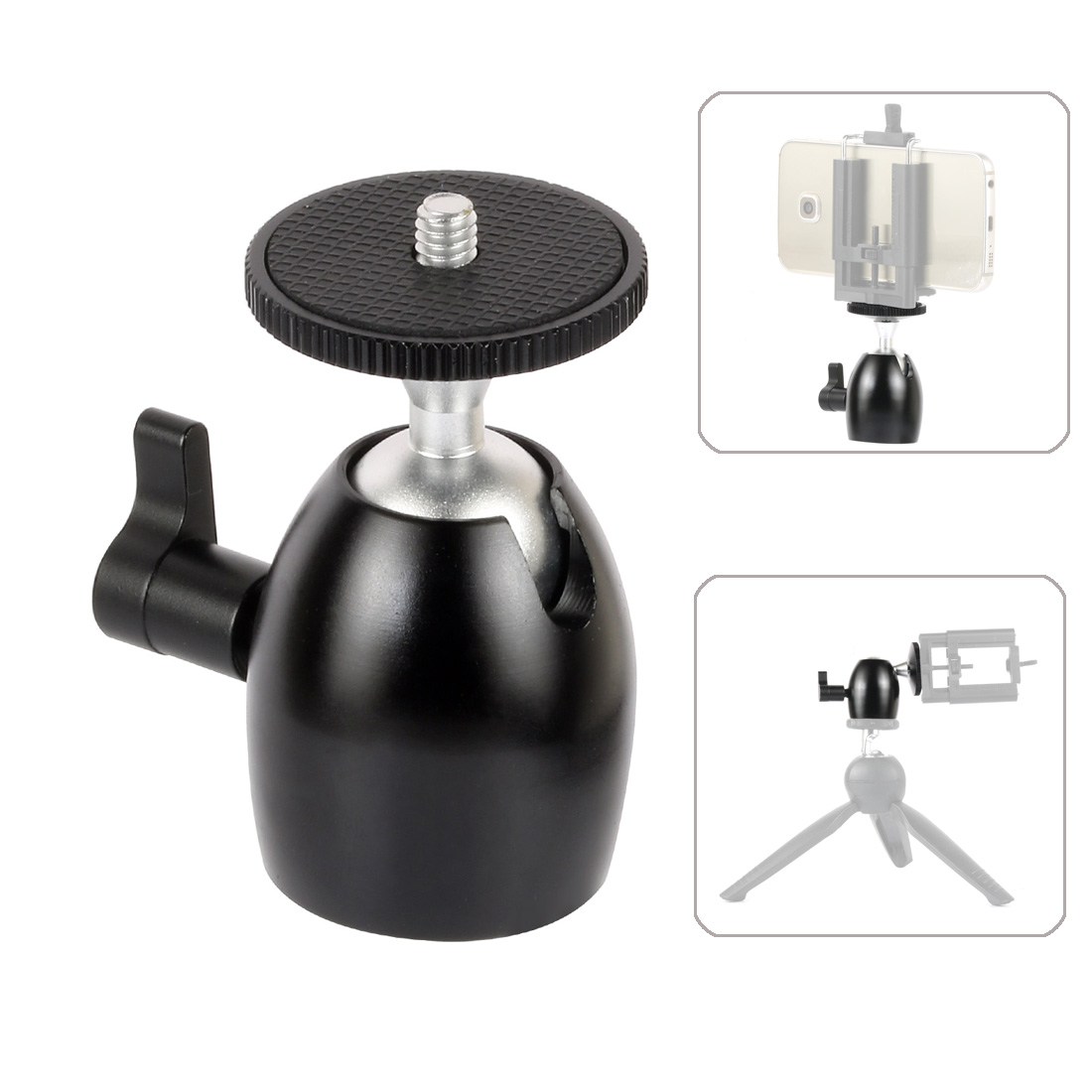 

Q39 DSLR -kamera 360 Grad Drehmini -kugel Kopf 1/4 "schraubenmonopoden Leichtständer -montierungadapter
