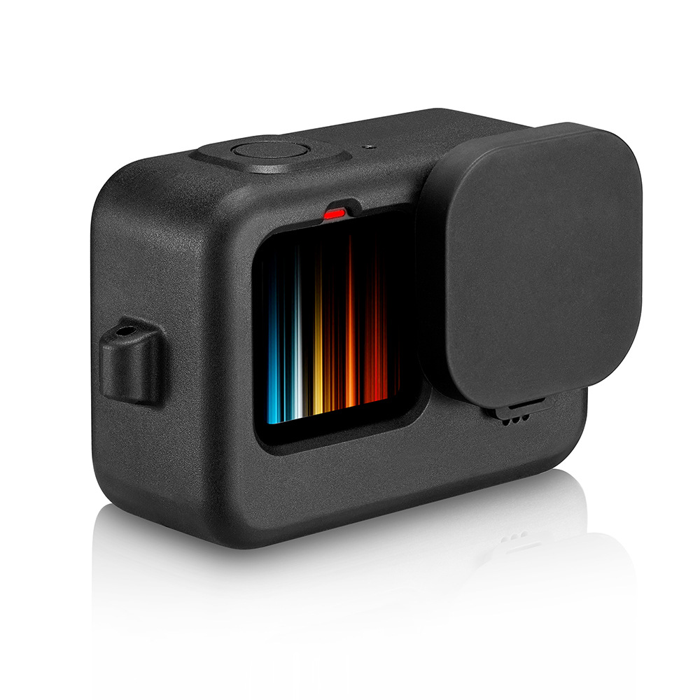 

Silikonschutzkoffer Für GoPro Hero 9 Mit Linsenschutz Und Anti-Lost-Seil - Schwarz