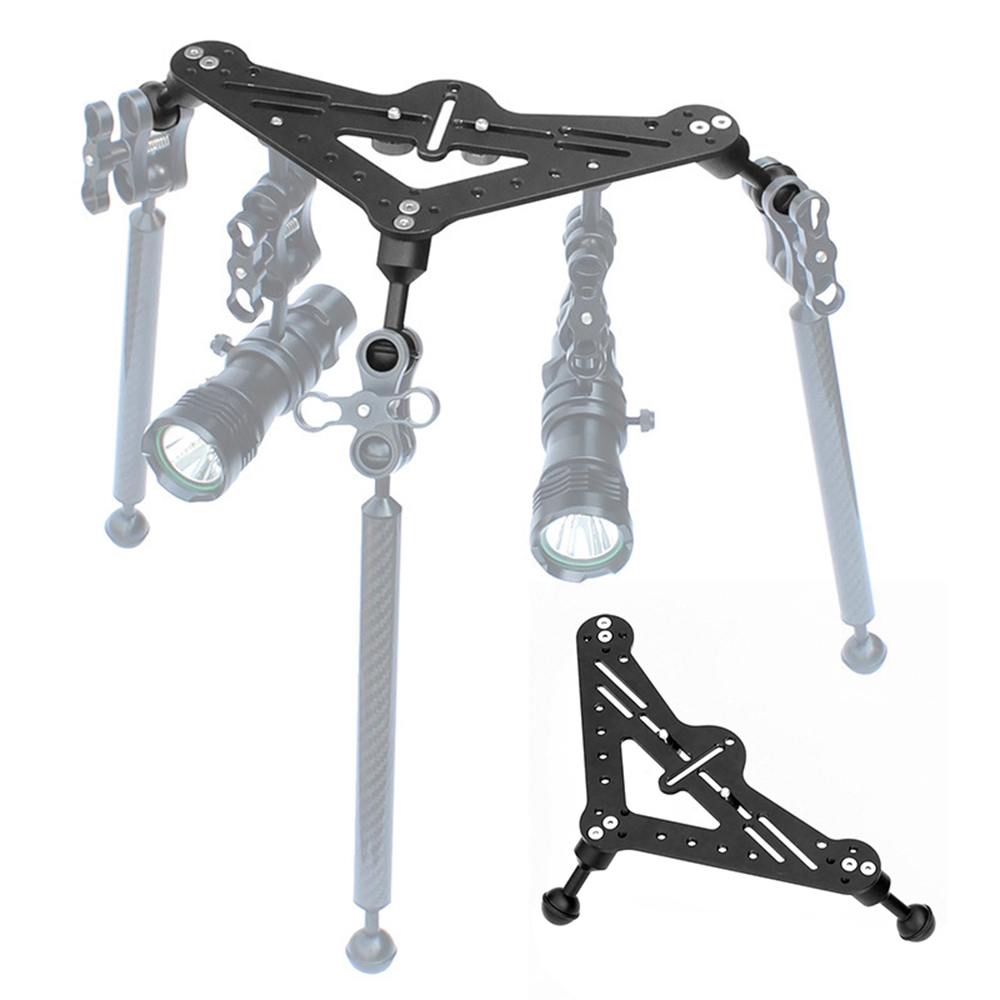 

KF35487-A Metall-kamera-plattenmontage Dreiecksbalance Gimbal-set Mit Mehrstufiger Adapter Für Die Slr-tauchfotografie