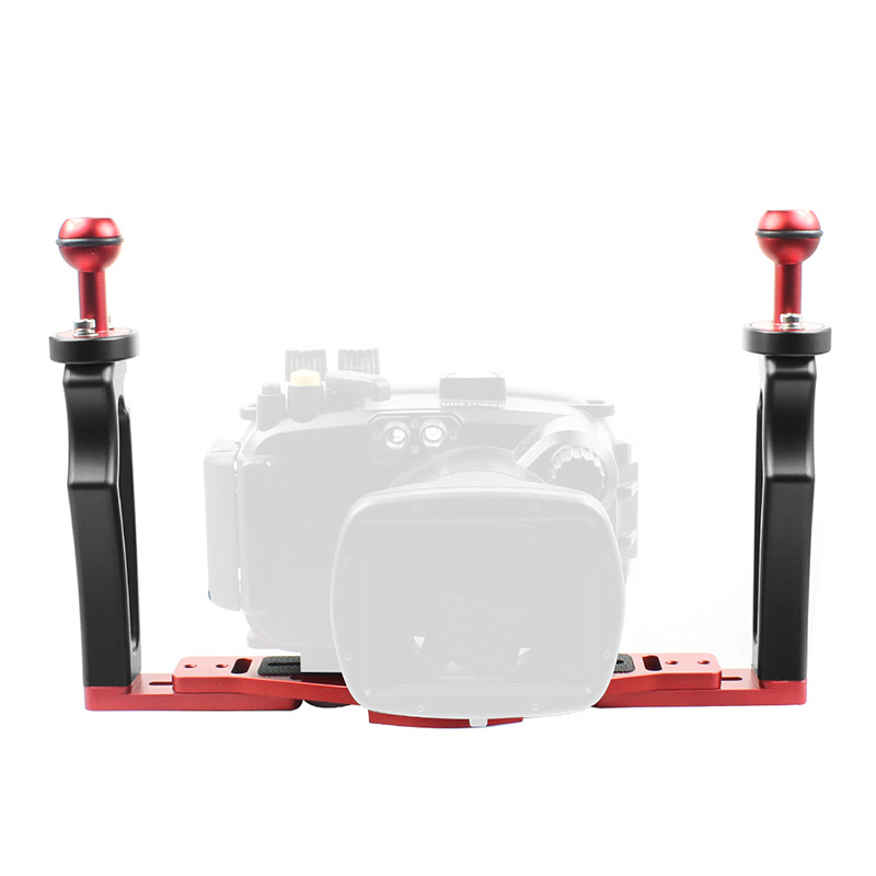 

F40330 Für GoPro/DJI Universal Unterwasserkamera -hülle Dual Griff Verstellbare Kugelkopfhalterung