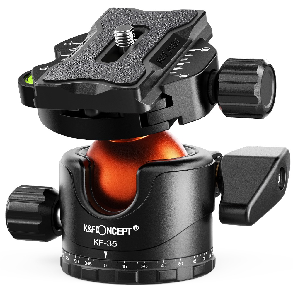 

k & f -konzept KF31.035 35 mm Metallstativkugel Kopf 360 ° Rotations -panoramakadapter Mit 1 / 4-zoll-schnellveröffentlichungsplatte