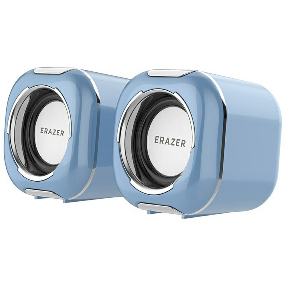 ERAZER A300 1 Pair 2.0 Wired Computer Speakers 6W USB Powered Desktop Audio System Portable Speakers for PC Laptop (Invested By Lenovo) - Blue