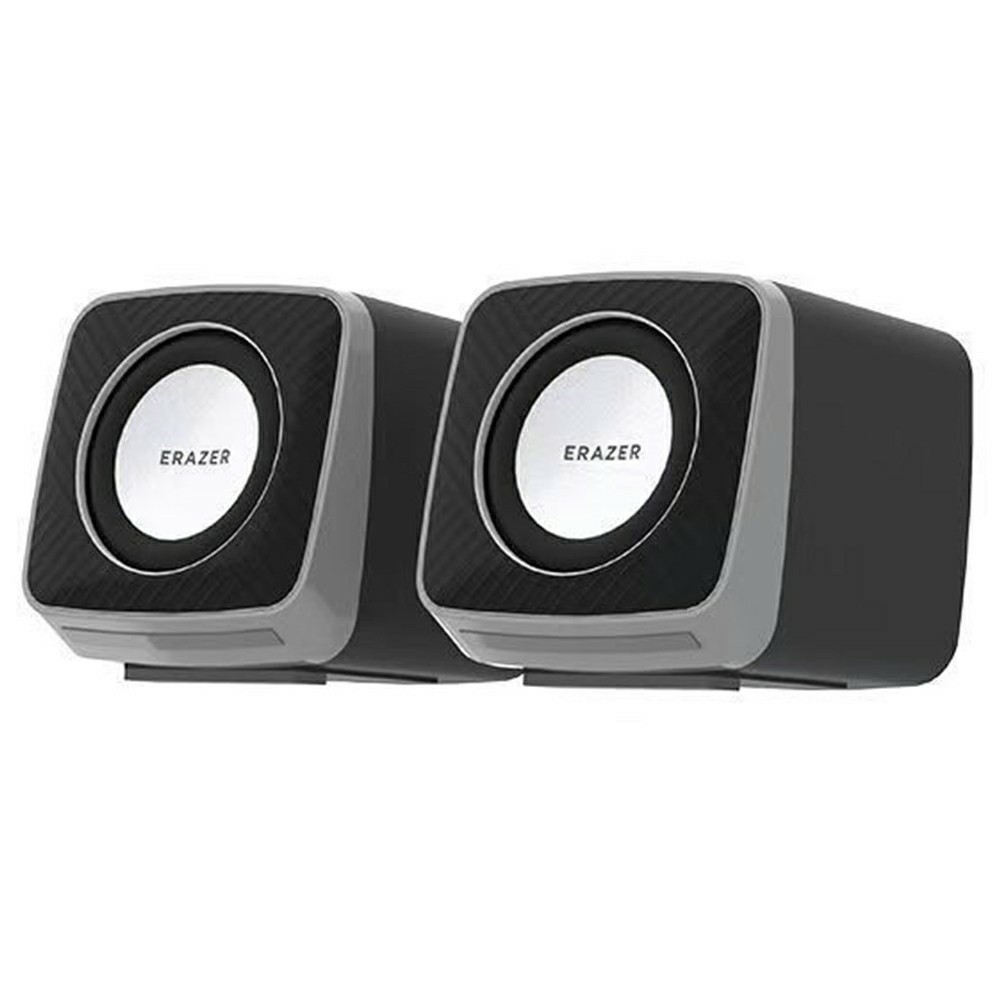 ERAZER A200 1 Pair Desktop Computer Speakers 2.0 Wired Stereo Sound USB Powered LED Light Portable Speakers for PC Laptop TV (Invested By Lenovo) - Bl