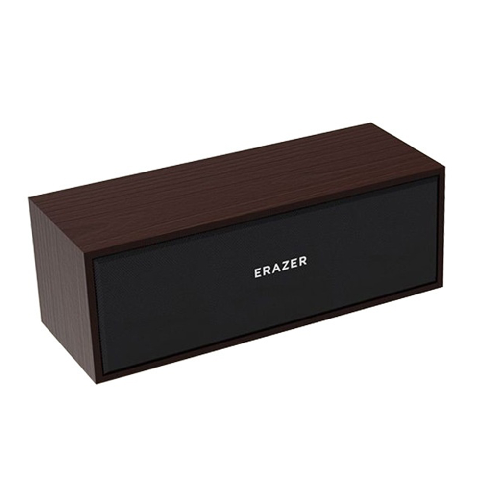 ERAZER D02 Wood Computer Speaker Stereo Sound Bluetooth-compatible 5.3 USB Wired Desktop Soundbar - Black
