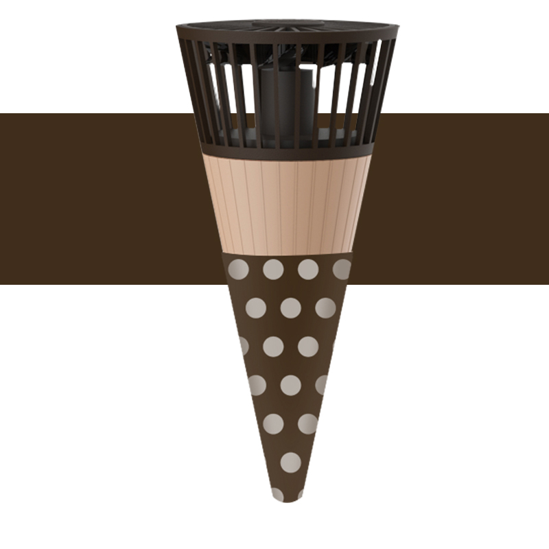 

R-JUST Ice Cream Cone Shape Necklace Fan Rechargeable USB Fan with 3 Adjustable Speeds - Coffee