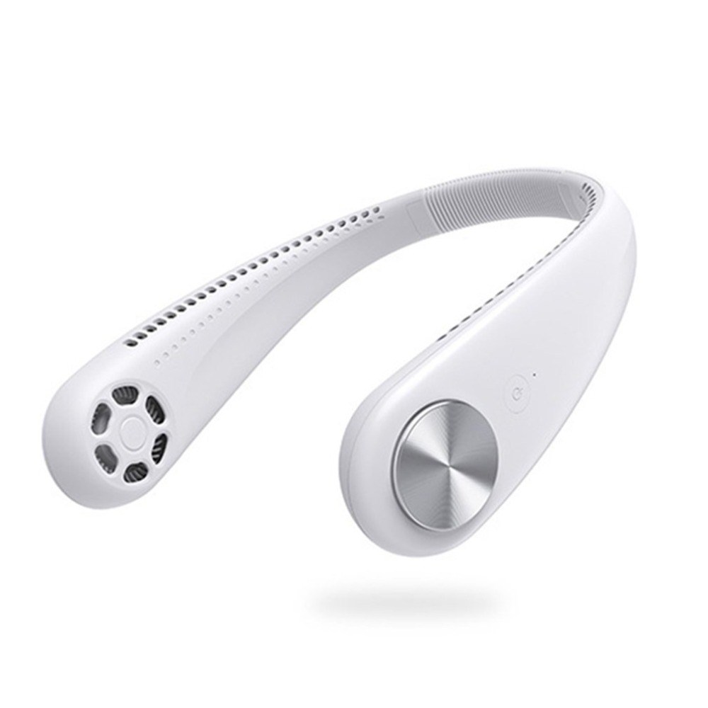 

Portable USB Rechargeable Low Noise Neck-hanging Sports Mini Fan - White