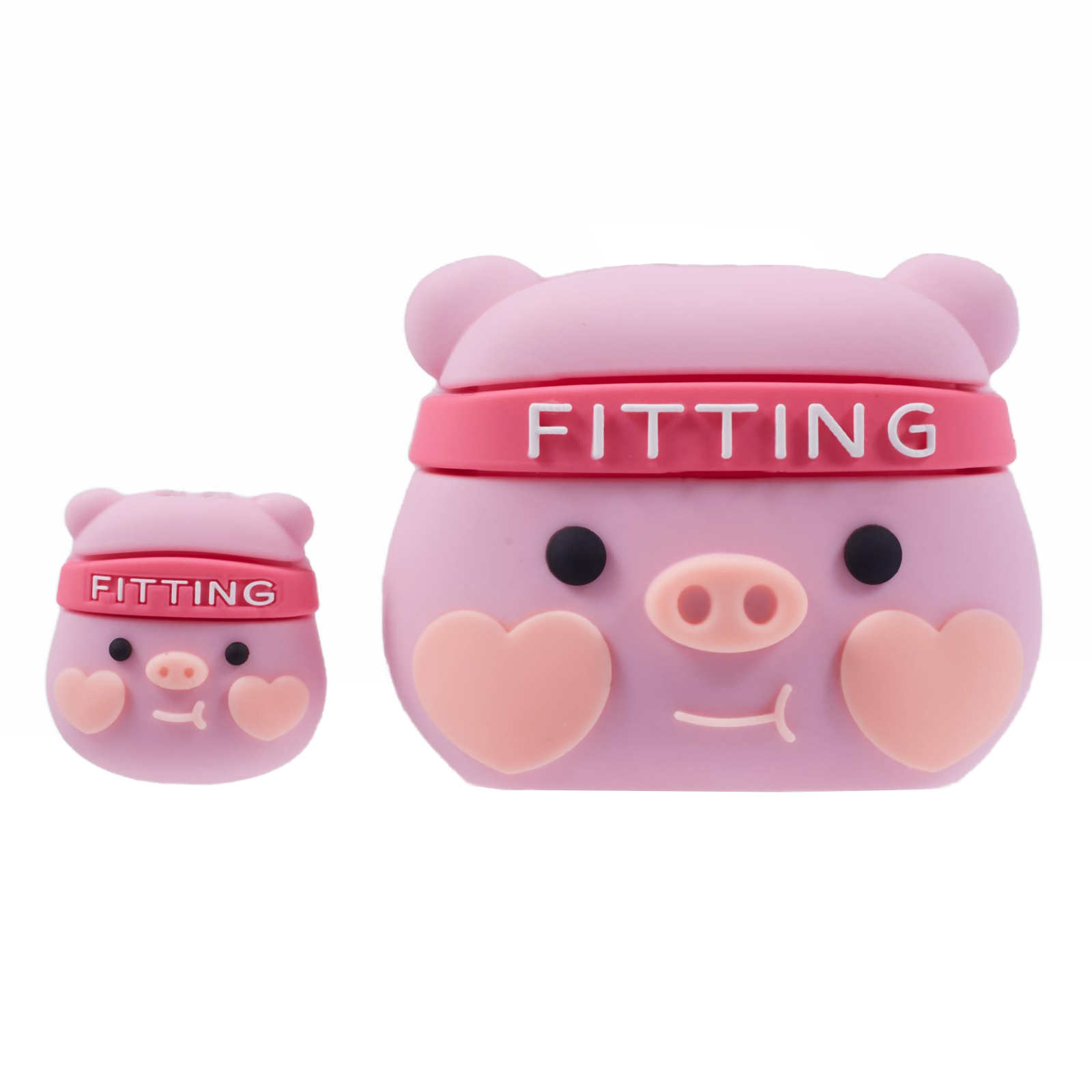 2Pcs / Set Pig Head Protective Sleeve for Apple iPhone 18 / 20W Charger Cover + Data Cable Saver Silicone Case