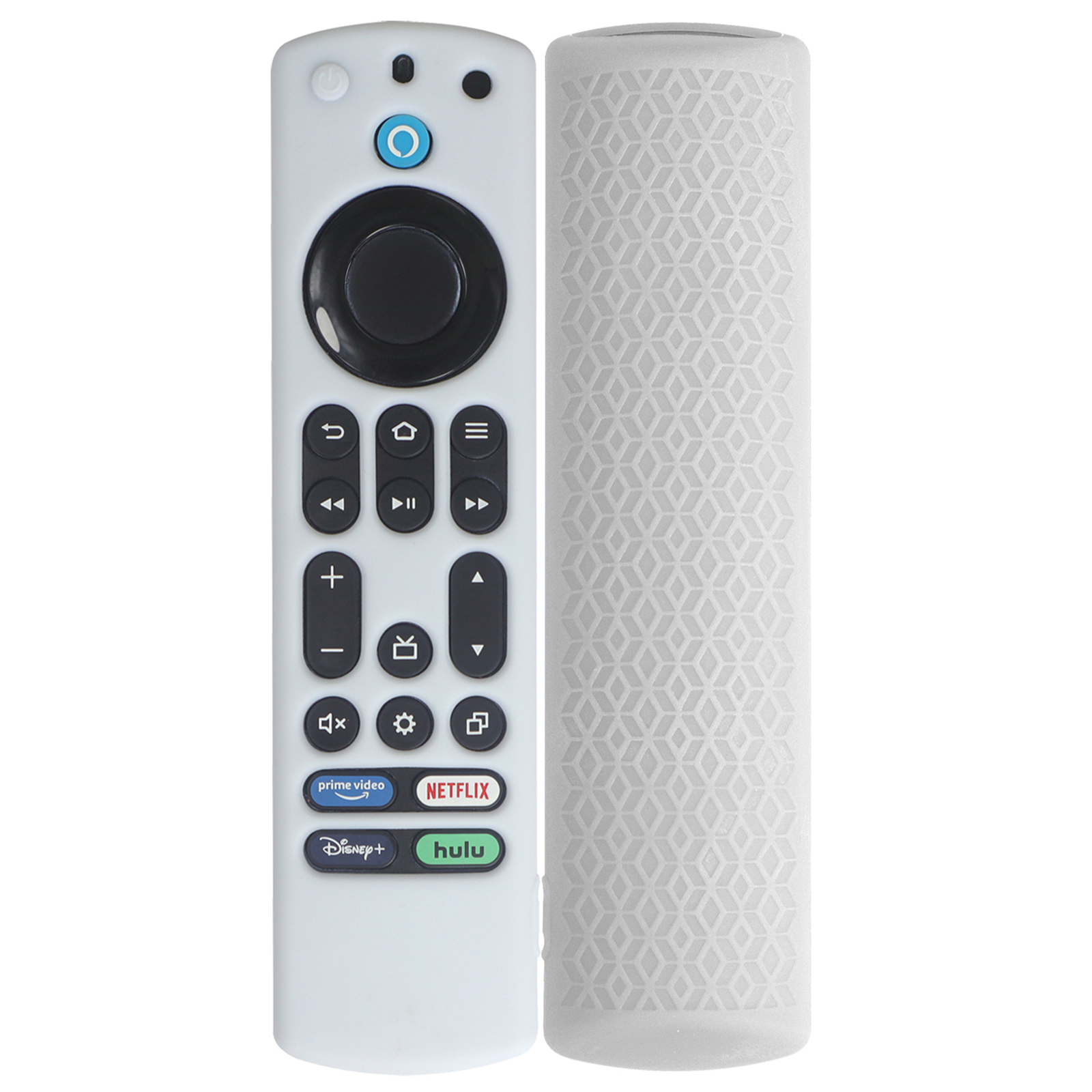 For Amazon Fire TV Stick 4K Max Remote Control Case Silicone Dustproof Protective Cover with Strap - White