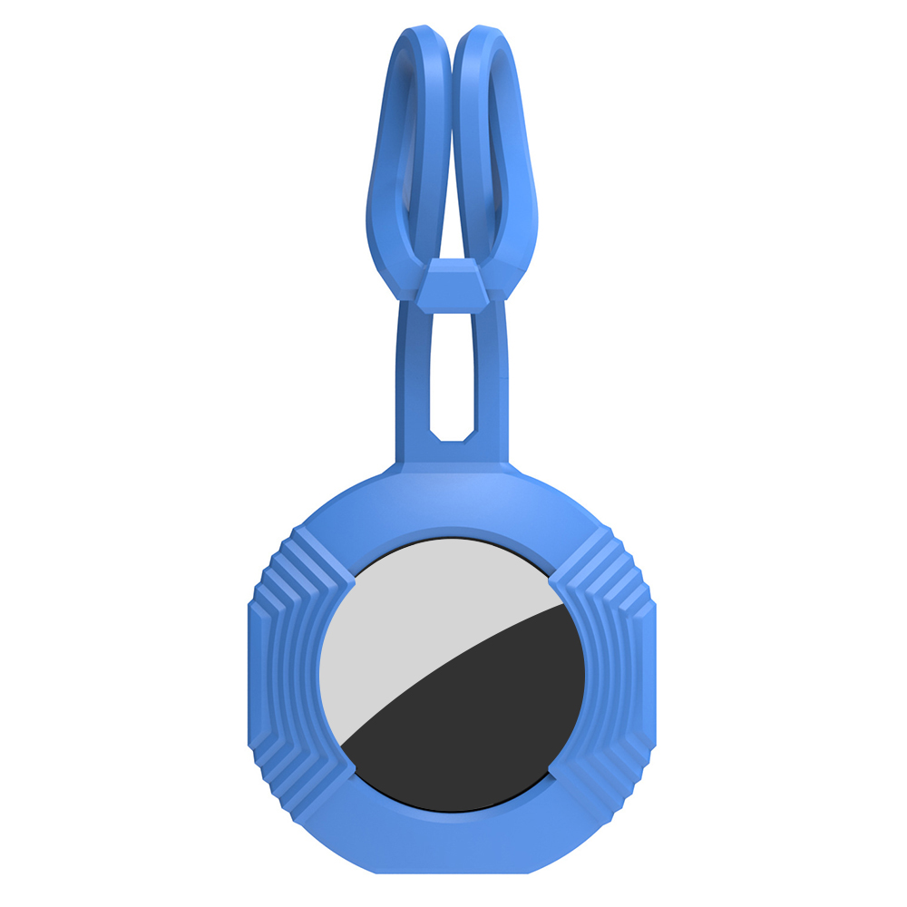 AHASTYLE PT164 For AirTag Tracker Case Silicone Anti Drop Protective Cover with Lanyard - Blue