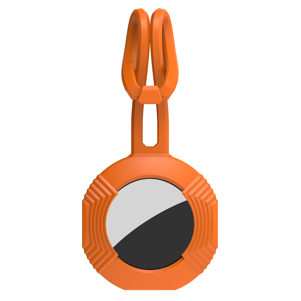 AHASTYLE PT164 For AirTag Tracker Case Silicone Anti Drop Protective Cover with Lanyard - Orange