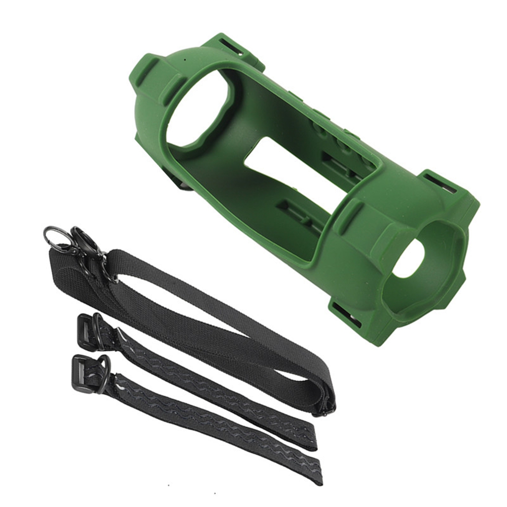For JBL Flip 7 Silicone Case Shockproof Dustproof Anti Scratch Speaker Protective Cover with Straps - Army Green