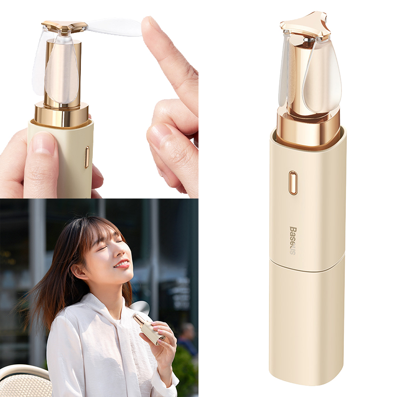 

BASEUS Square Tube Mini Portable Handheld Silent Cooling Fan USB Charging Summer Cooler - Beige