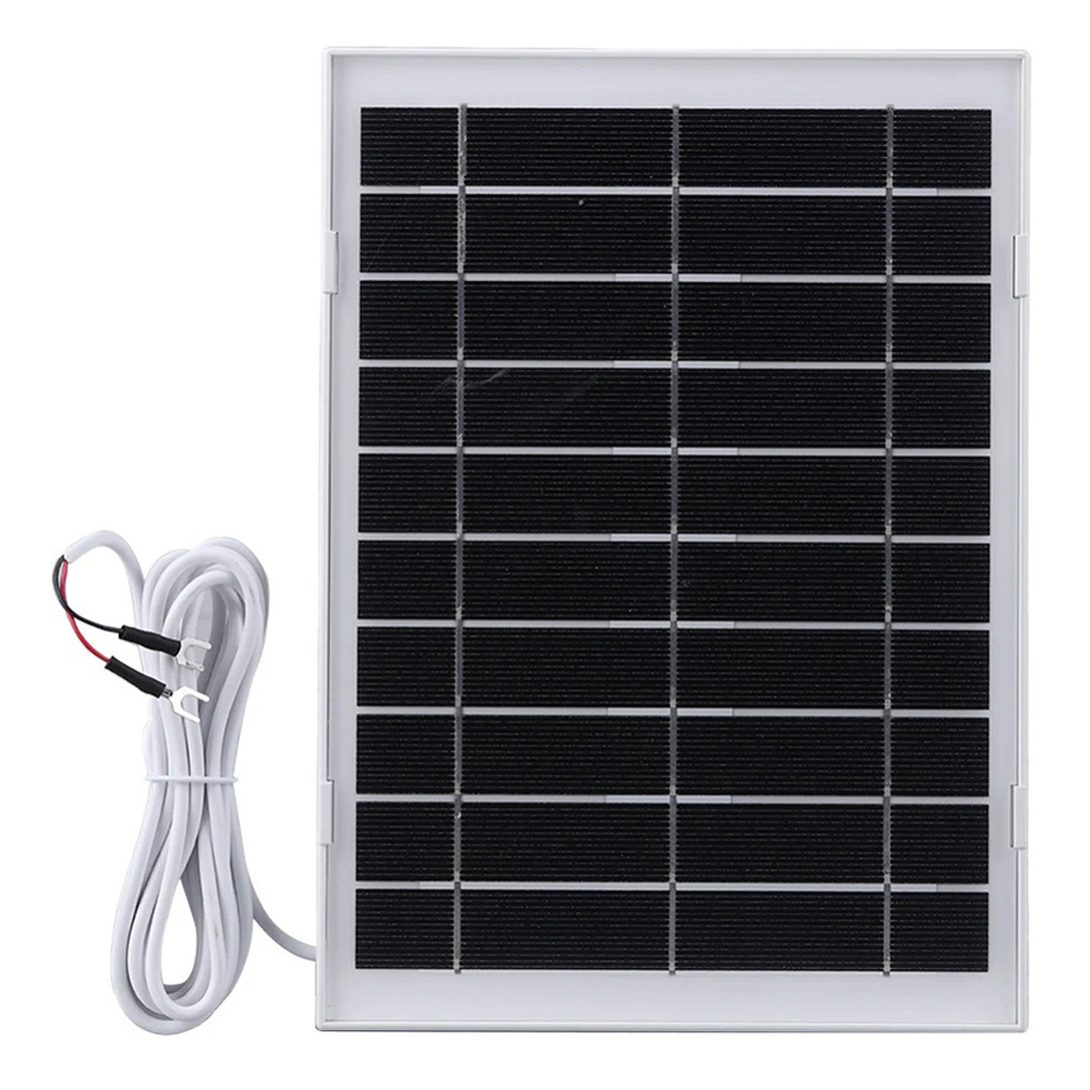 8W Monocrystalline Silicon Solar Panel for Outdoor Security Camera Charger with U-shaped Interface - White