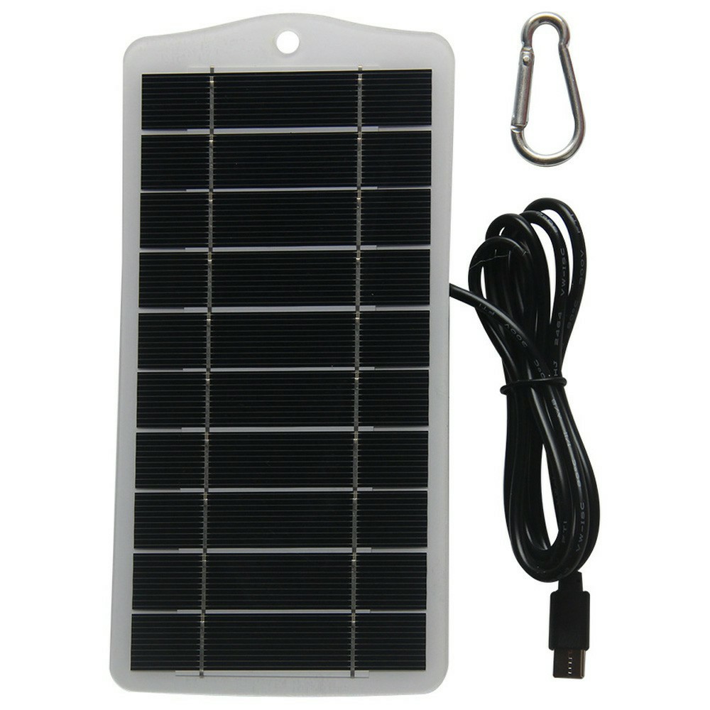 2.5W Portable Solar Charging Panel for Security Camera Outdoor Power Supply with Type C Port - White