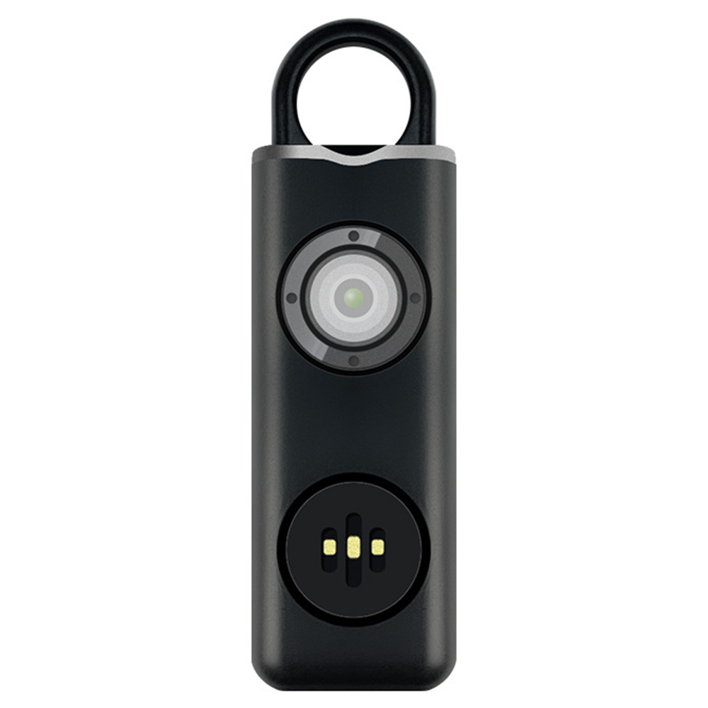 AF-2004 Personal Alarm Keychain Self Defense Device Rechargeable Electronic Safety Alarm for Students - Black