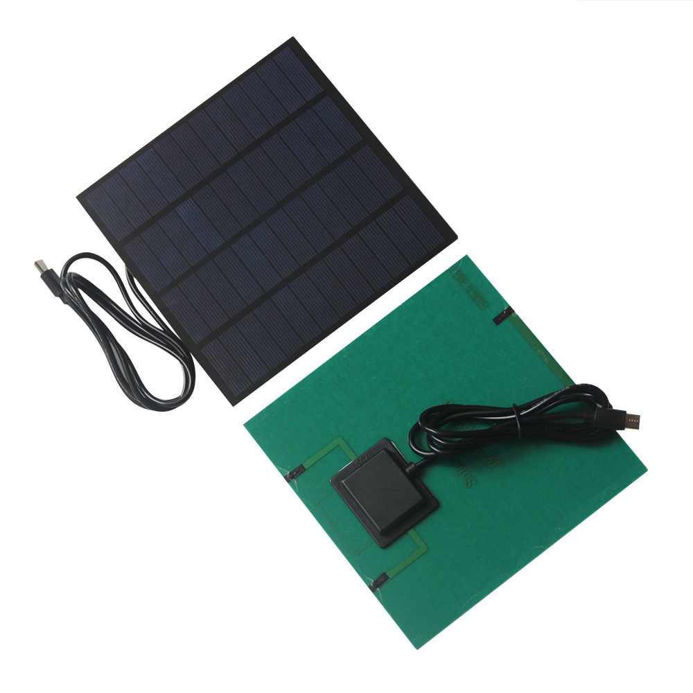 3W Solar Panel Charger Type-C Outdoor Security Camera Monocrystalline Silicon Charging Board for Surveillance - 145X145mm