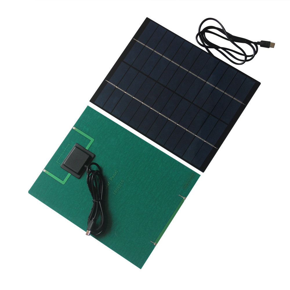 6W Solar Panel Charger Type-C Port 12V Polycrystalline Silicon Solar Charging Board for Security Camera - 210X165mm