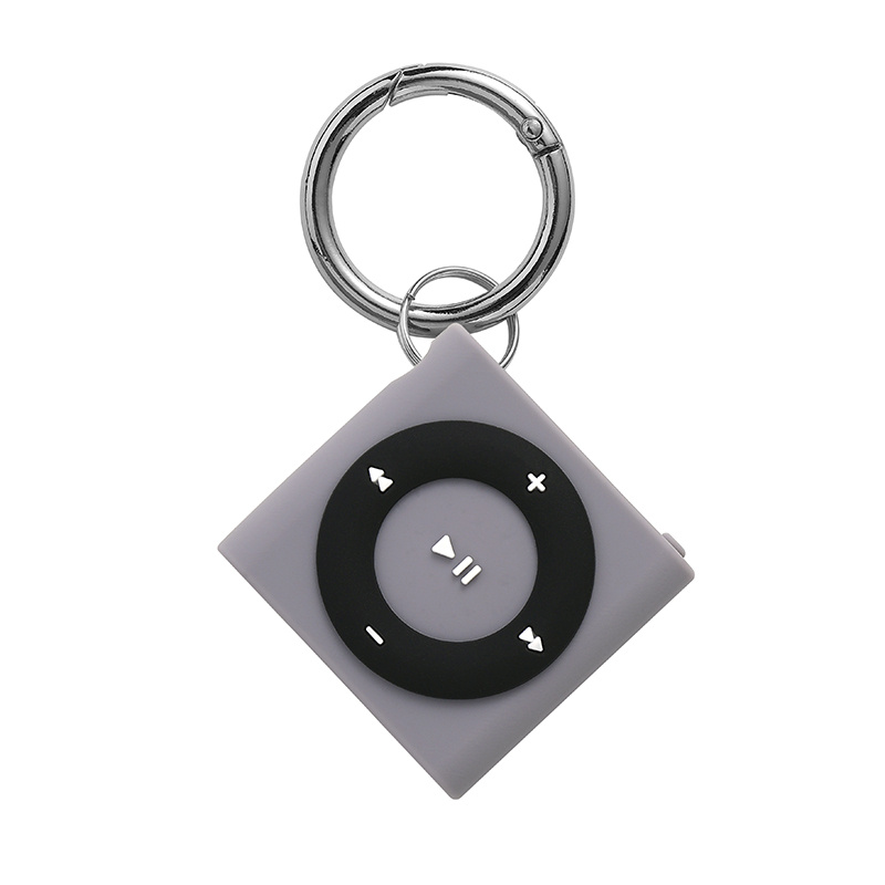 

Для Apple Airtag Classic Nostalgic Mp3-Eartwear Силиконовый Защитный Чехол - Темно-серый, AirTag