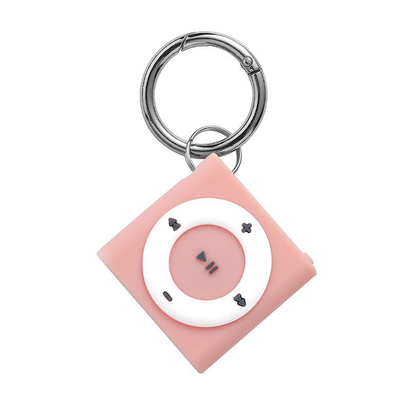 

Для Apple Airtag Classic Nostalgic Mp3-Eartwear Силиконовый Защитный Чехол - Розовый, AirTag