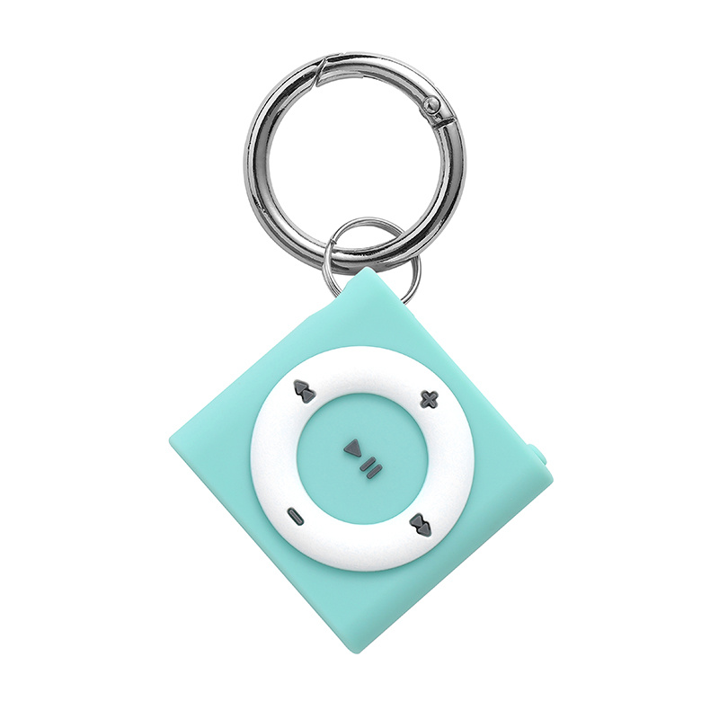 

Для Apple Airtag Classic Nostalgic Mp3-Eartwear Силиконовый Защитный Чехол - Мятно-зеленый, AirTag